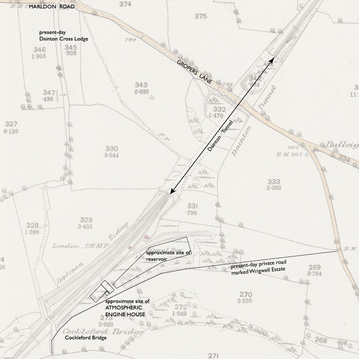 Dainton OS map