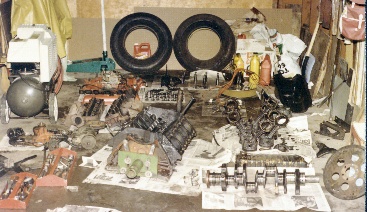 66 Olds 425 engine in pieces during first rebuild